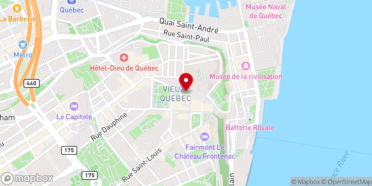 Map showing location of Shop Our Lady of Quebec