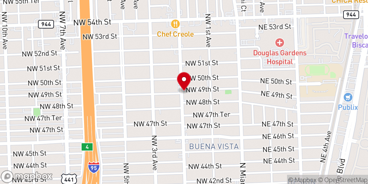 Map showing location of Greater St James Baptist Church
