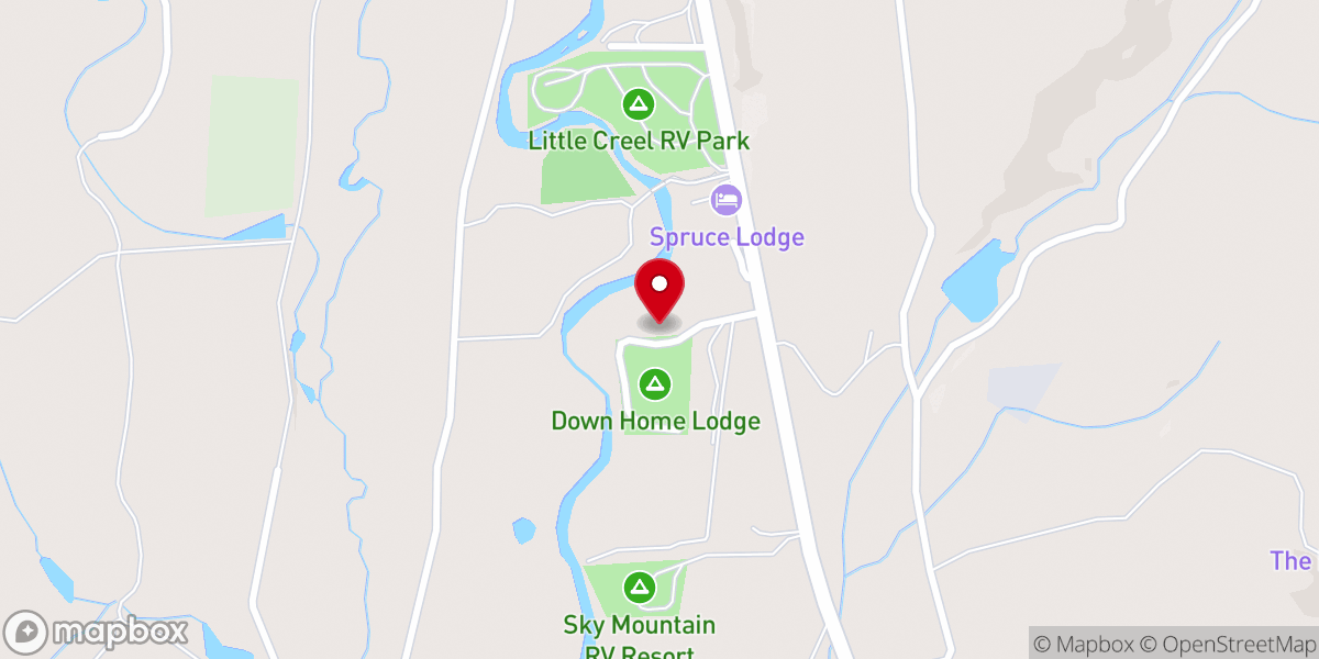 Map showing location of Down Home Lodge & Family RV Resort