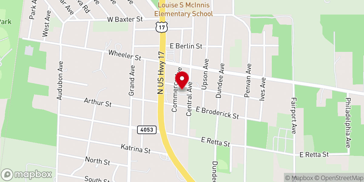Map showing location of First Baptist Church of DeLeon Springs