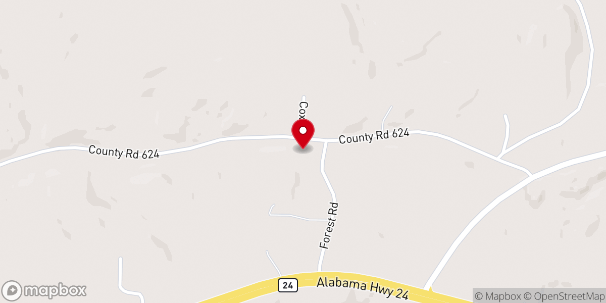 Map showing location of New Pleasant Baptist Church