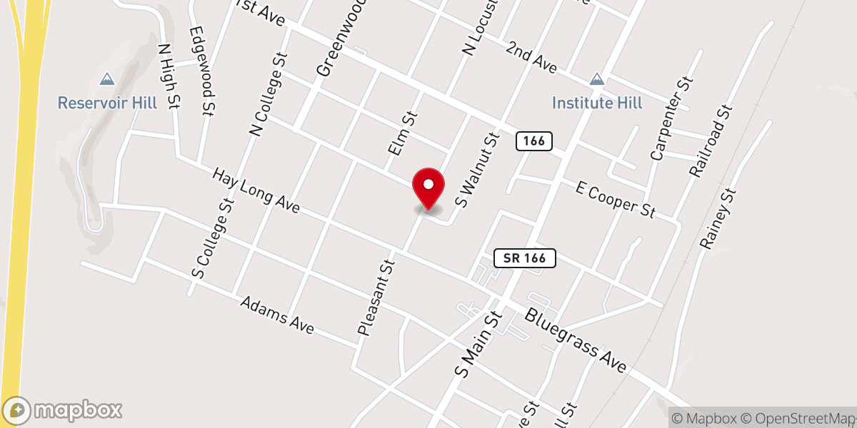 Map showing location of Locust Street Church of Christ