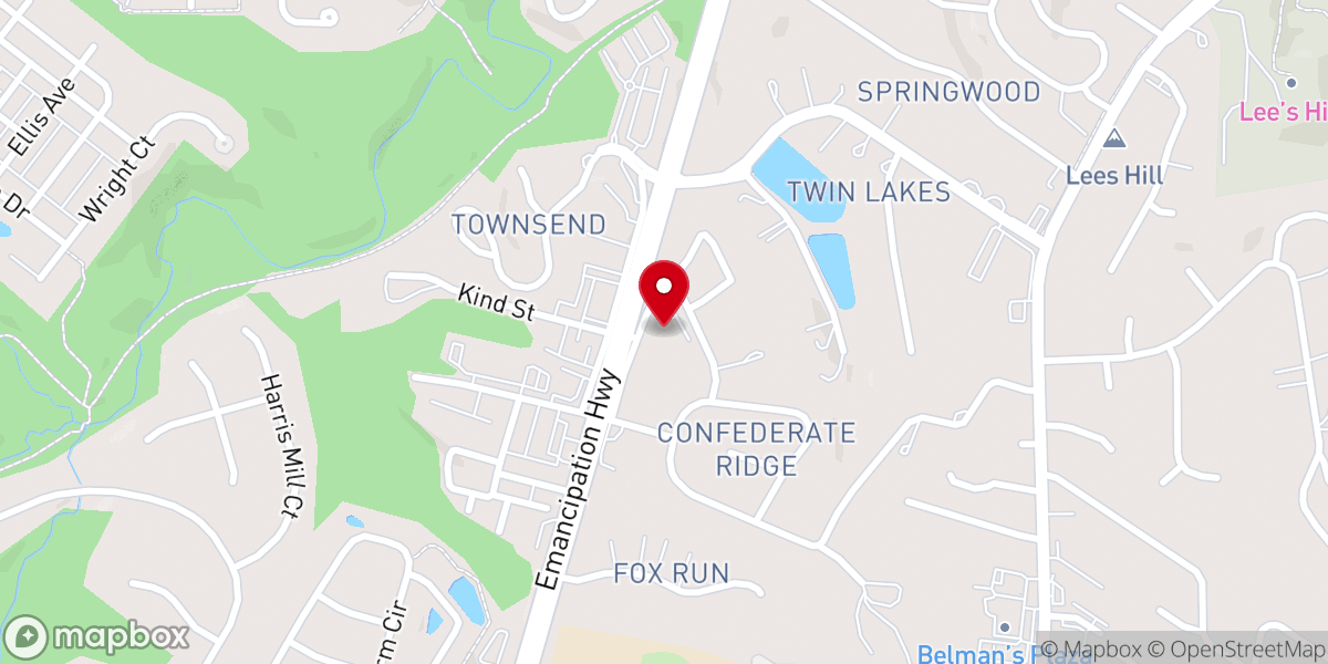 Map showing location of Zion Church of Fredericksburg