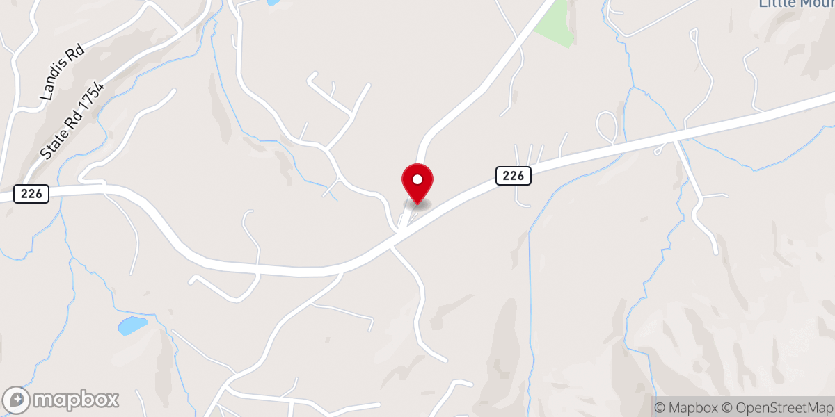 Map showing location of Rocky Pass Freewill Baptist Church
