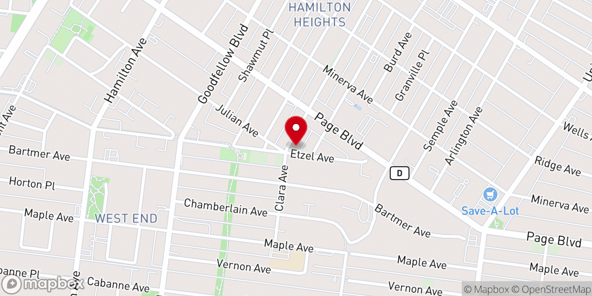 Map showing location of Friendship Missionary Baptist Church