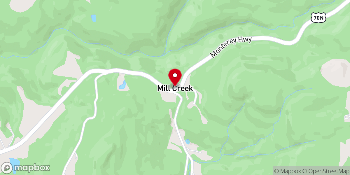 Map showing location of Mill Creek Baptist Church Parking