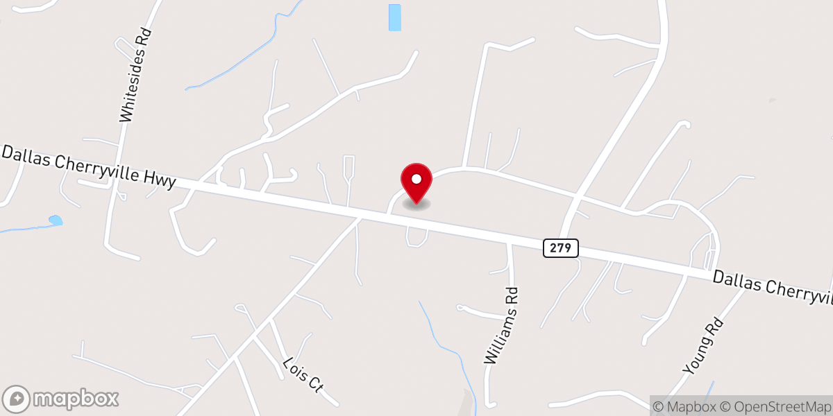 Map showing location of Mount Pisgah Church