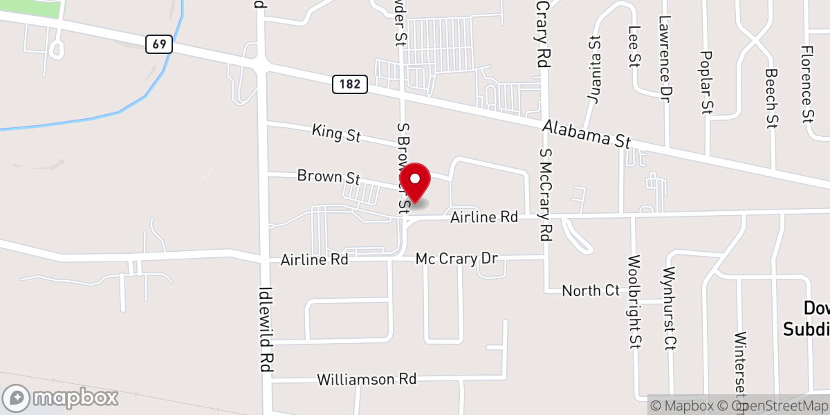 Map showing location of Fairview Baptist Church Activity Center