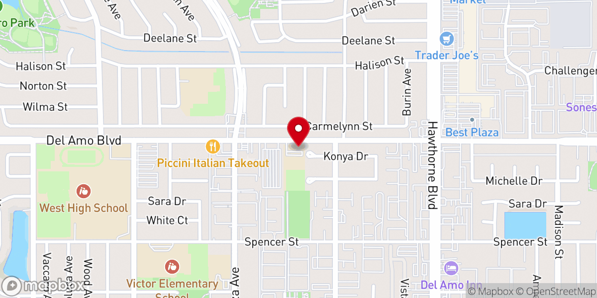 Map showing location of Grace Community Church South Bay