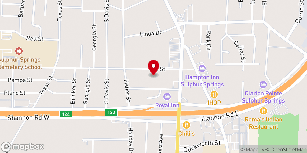Map showing location of Calvary Baptist Church