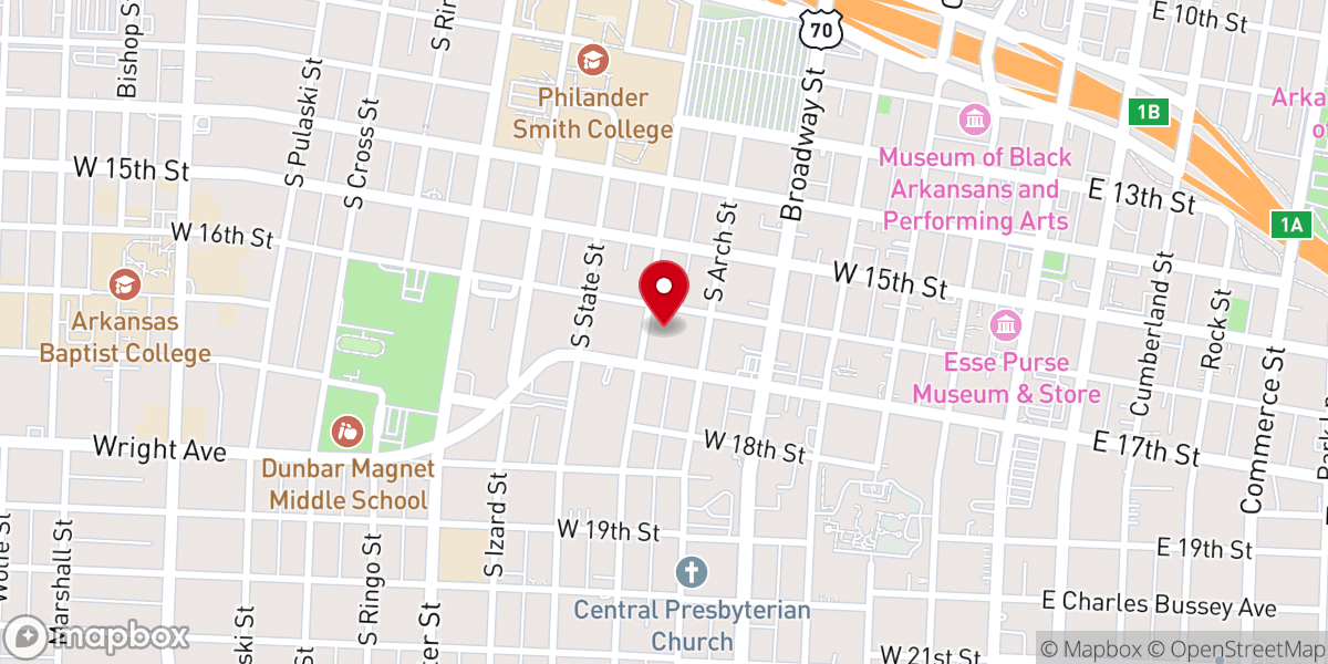 Map showing location of Gaines Street Baptist Church