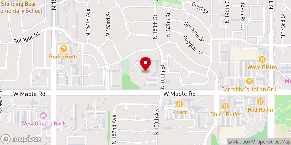 Map showing location of St. Andrew's United Methodist Church