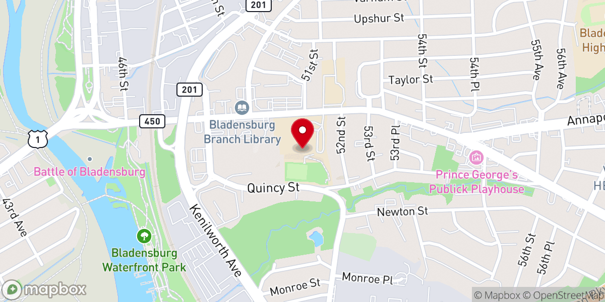 Map showing location of Cheverly Baptist Church