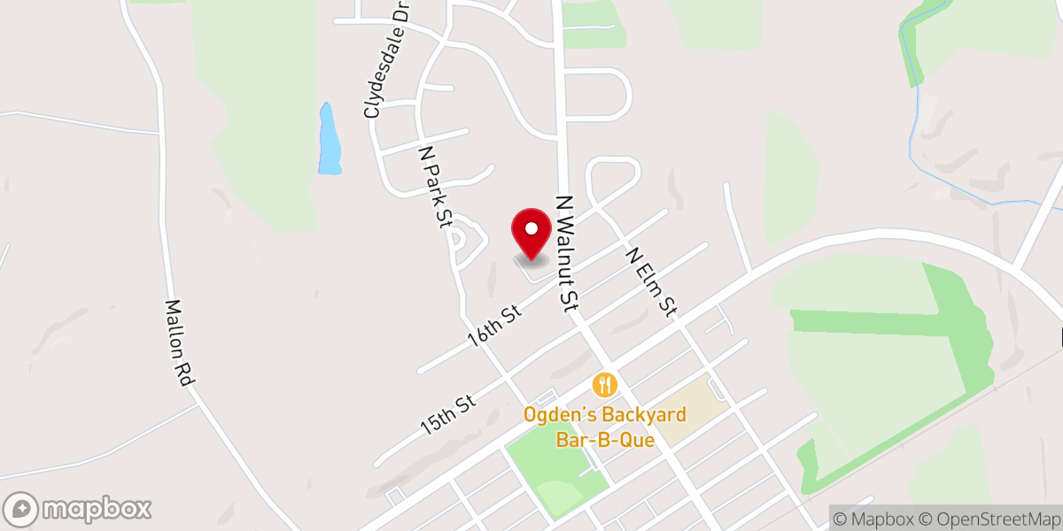Map showing location of St. Patrick's Catholic Church