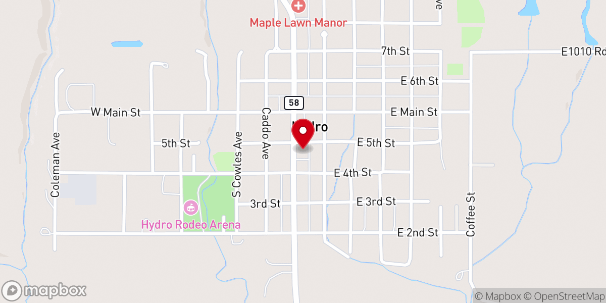 Map showing location of First Baptist Church