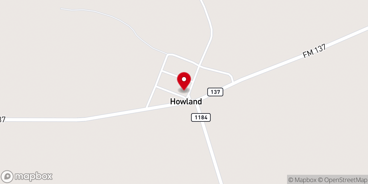 Map showing location of Howland Baptist Church