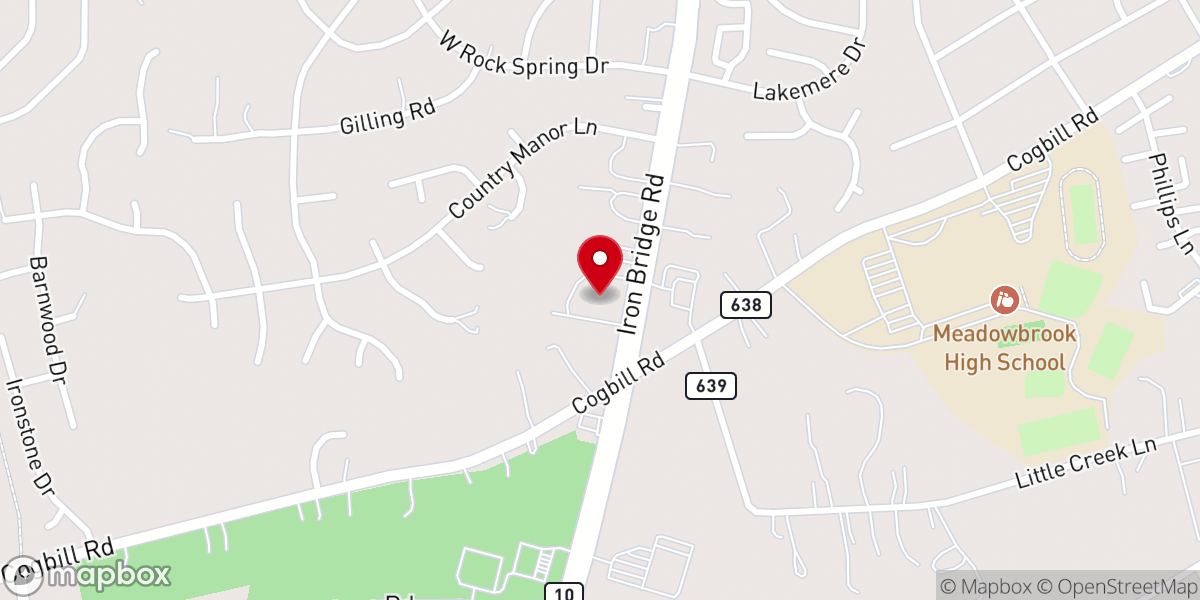 Map showing location of Transformation Church RVA