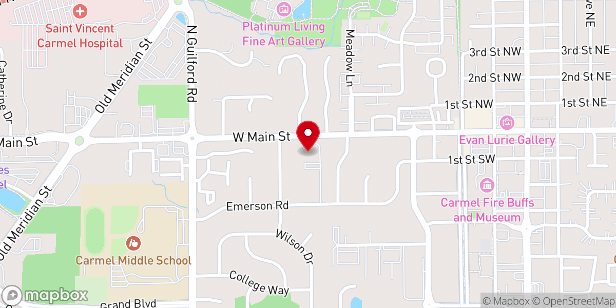 Map showing location of Carmel Friends Church