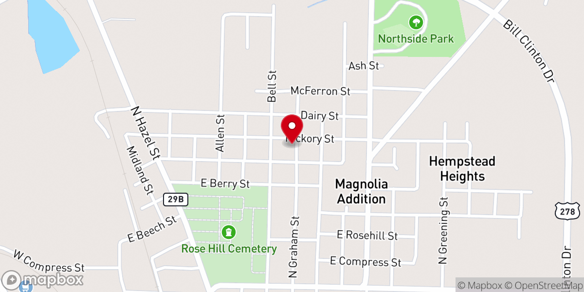 Map showing location of Mount Zion Christian Methodist Episcopal Church