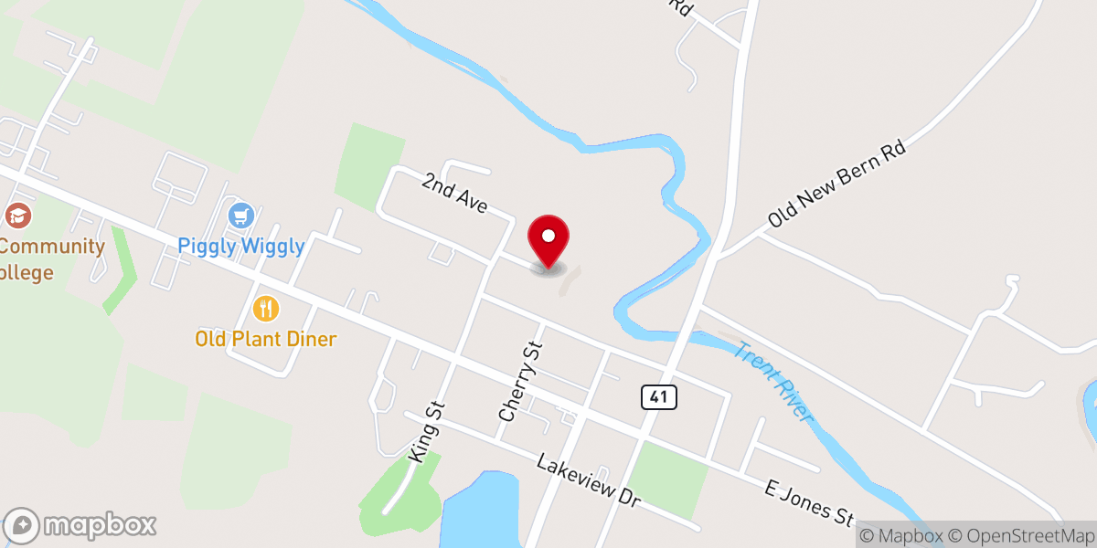 Map showing location of King's Chapel Free Will Baptist