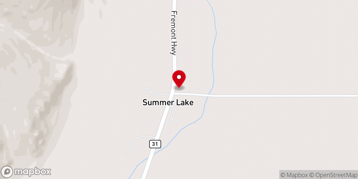 Map showing location of Summer Lake Church