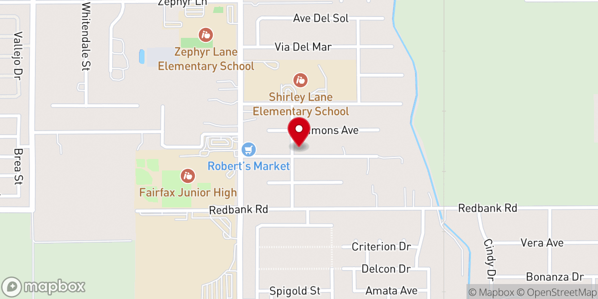 Map showing location of Fairfax Assembly of God Church