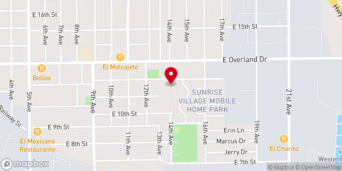 Map showing location of Chuck Wagon Church