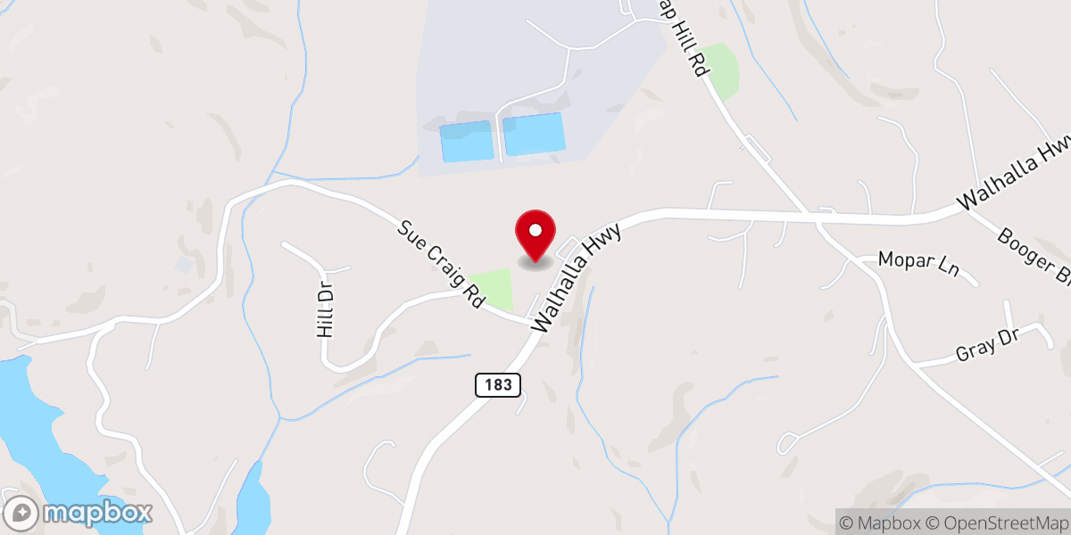 Map showing location of Gap Hill Church of God