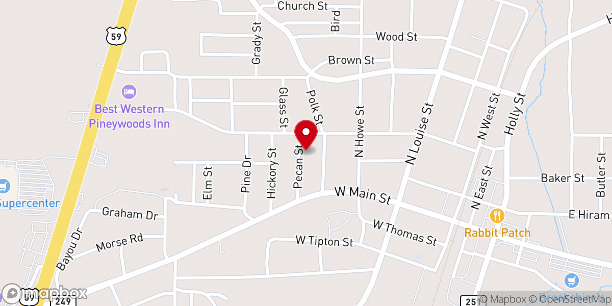 Map showing location of Open Door Baptist Church