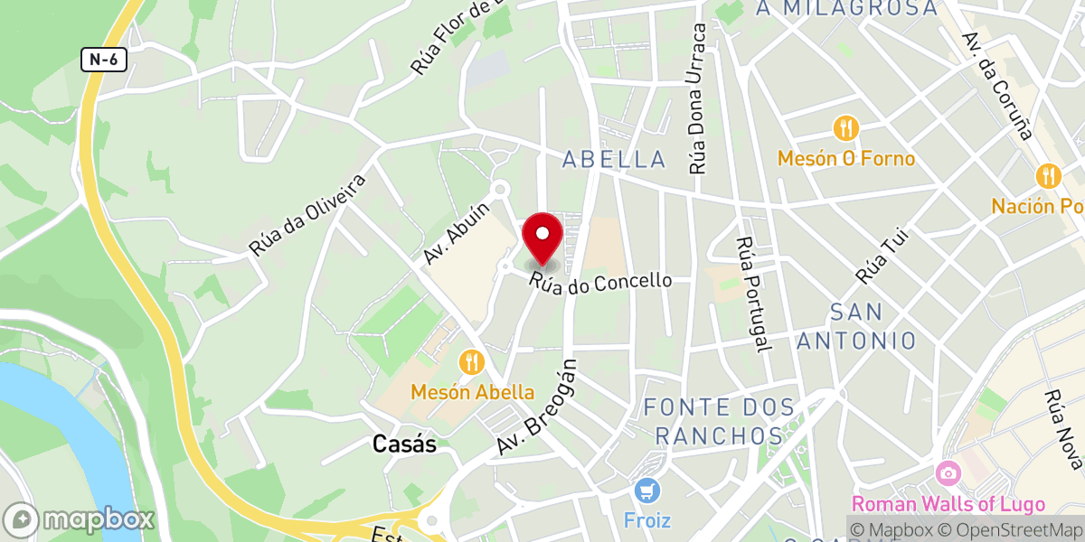 Map showing location of Centro de dinamización social Lamas de Prado