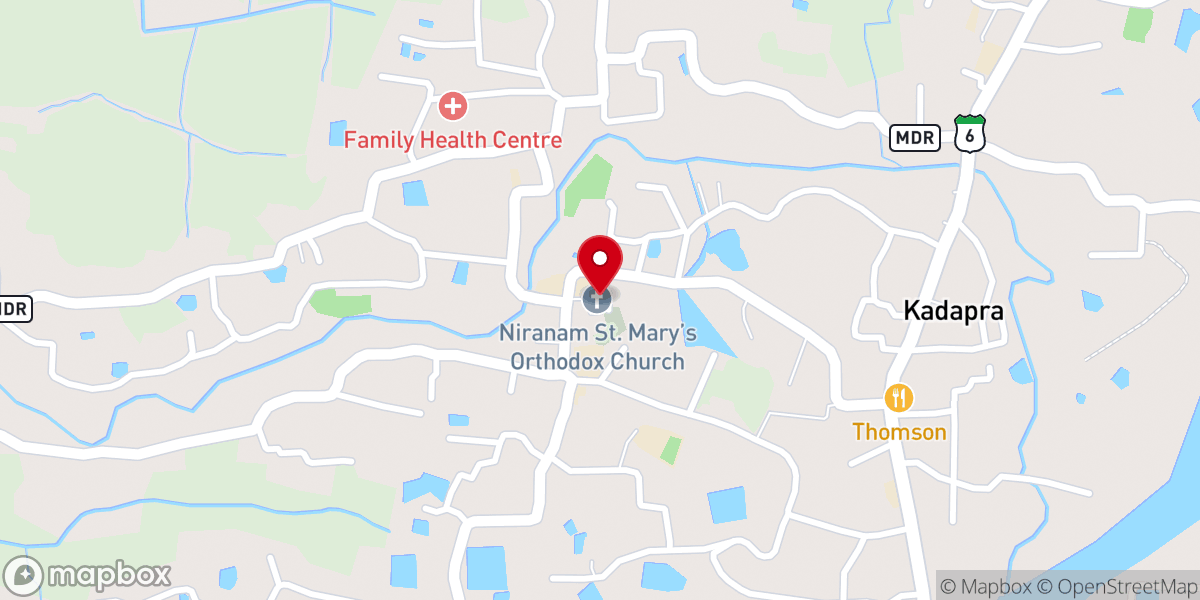 Map showing location of St. Mary's Orthodox Syrian Church