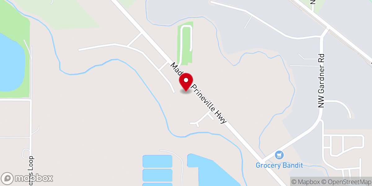 Map showing location of Prineville Presbyterian Church