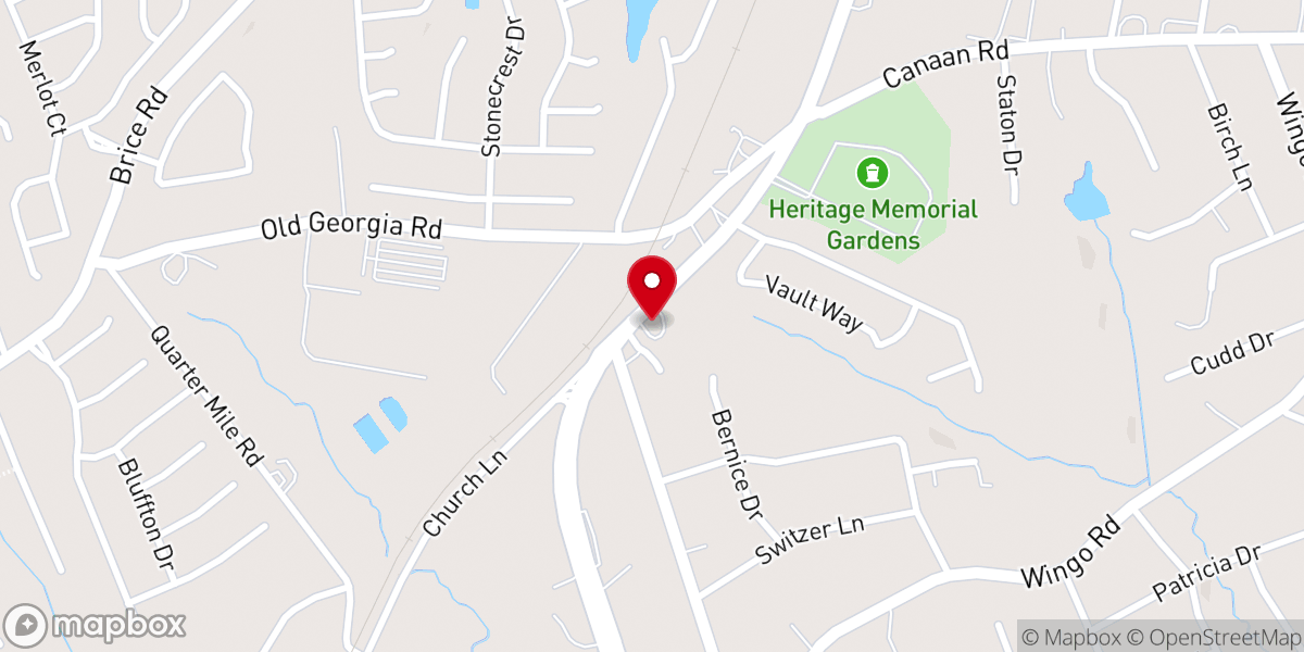 Map showing location of Roebuck Masonic Lodge #357 AFM