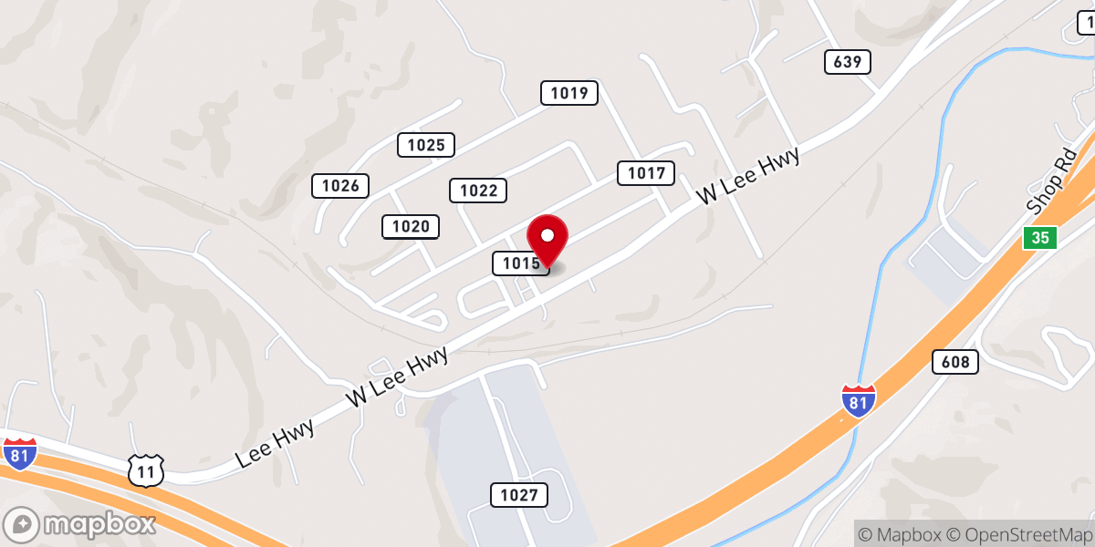 Map showing location of Chilhowie Church of God - Food Distribution Center