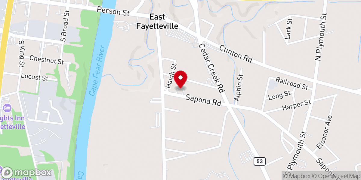 Map showing location of Sapona Road Church