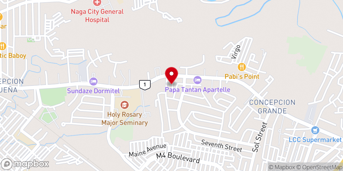 Map showing location of Naga Church of the Overcomer