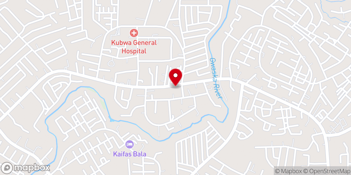 Map showing location of Living faith church phase 4 kubwa