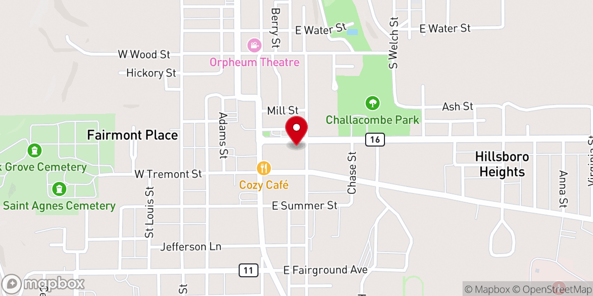 Map showing location of Christian Church Disciples