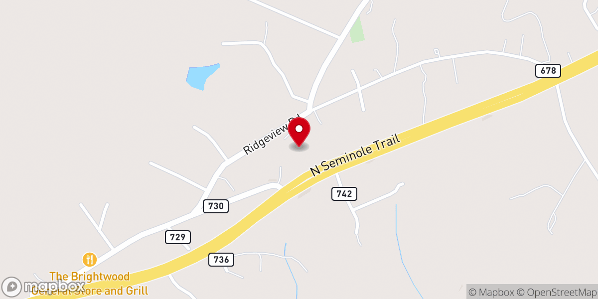 Map showing location of Chestnut Grove Baptist Church