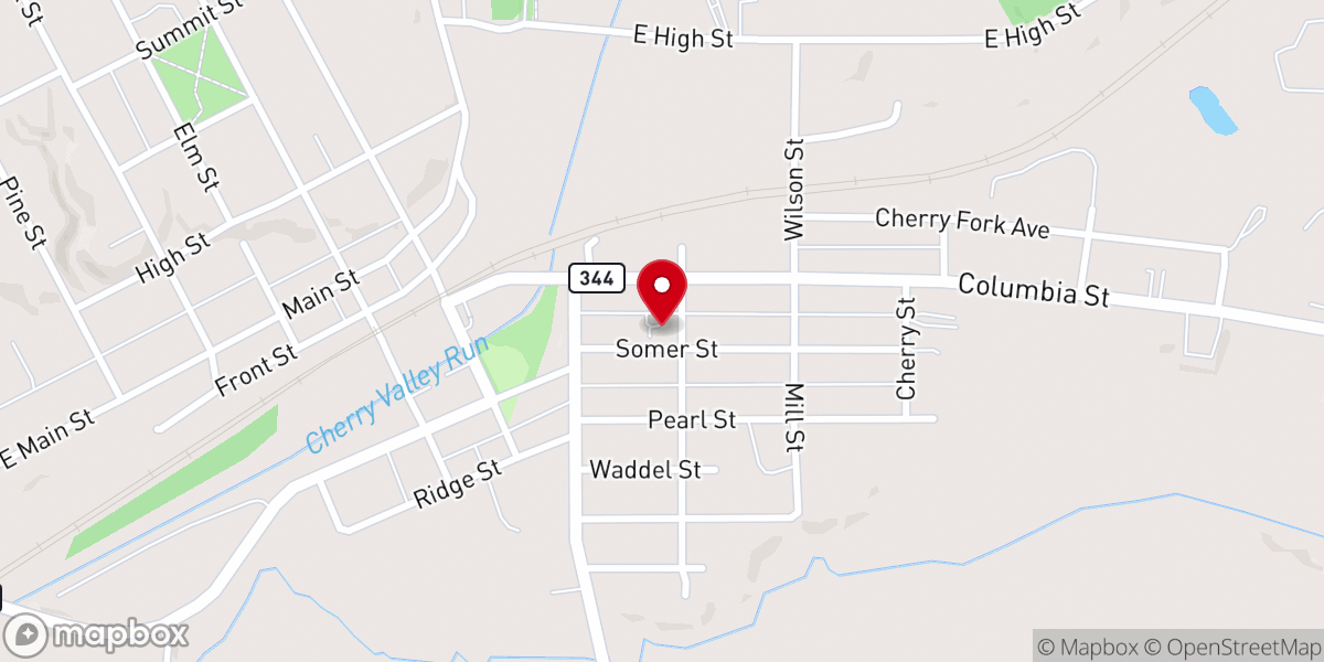 Map showing location of St. Paul's Lutheran Church