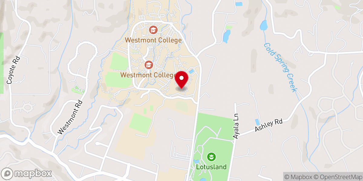 Map showing location of Prince of Peace Lutheran Church of Santa Barbara