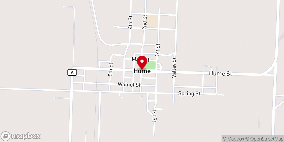 Map showing location of Hume Baptist Parsonage