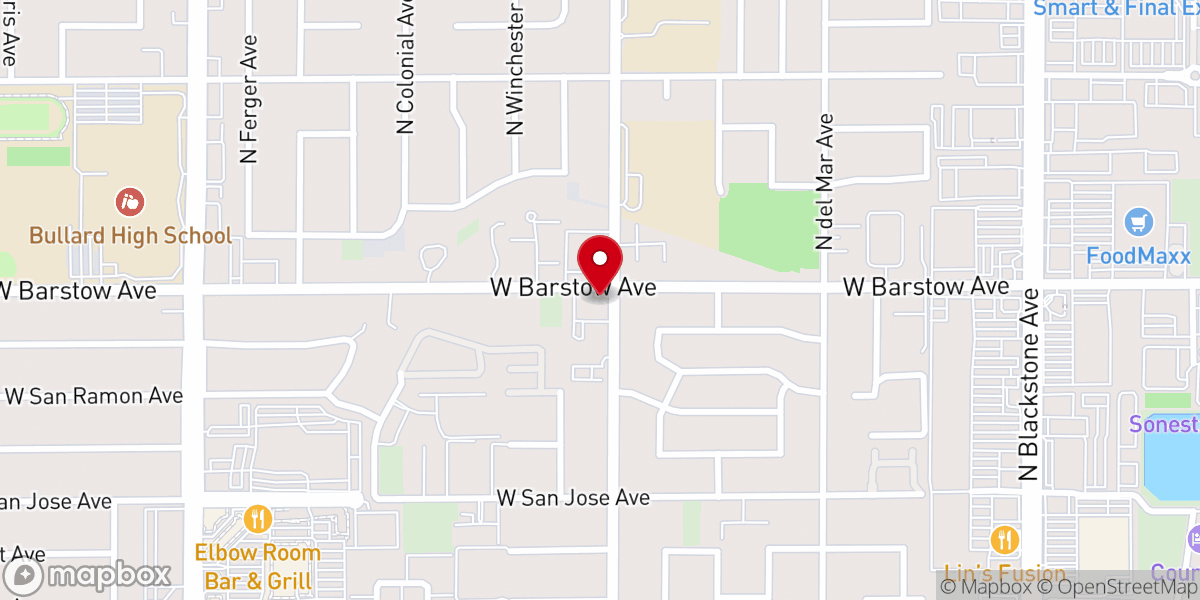 Map showing location of Fresno Sunnyside Seventh-day Adventist Church