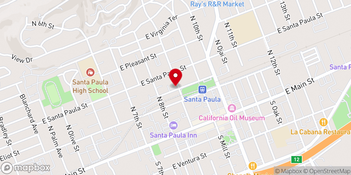 Map showing location of First Christian Church