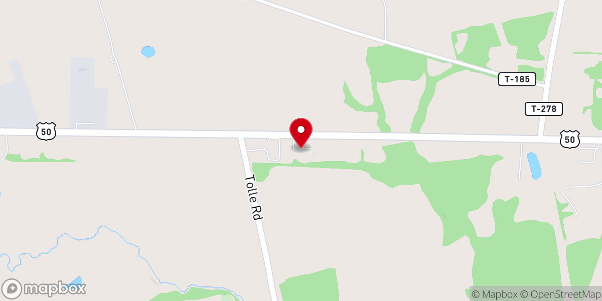 Map showing location of Hillsboro Free Will Baptist Church