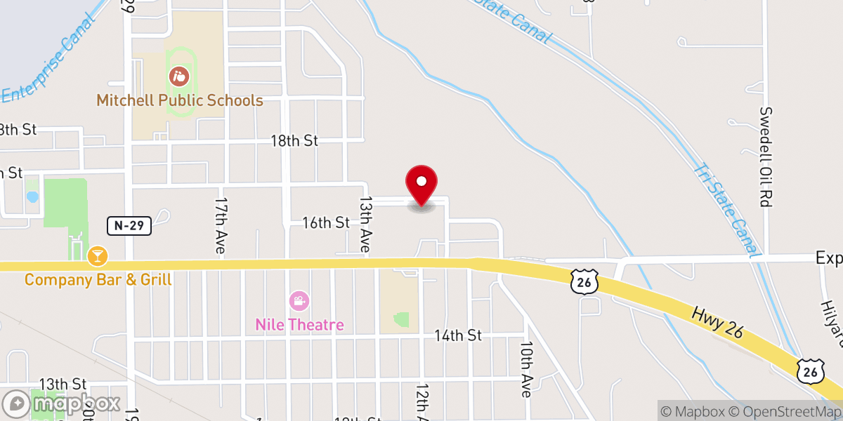Map showing location of Valley Gospel Center