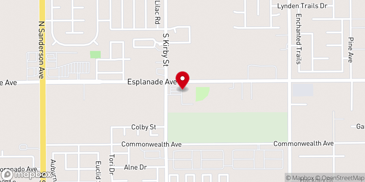 Map showing location of Hope in the Valley Baptist Church