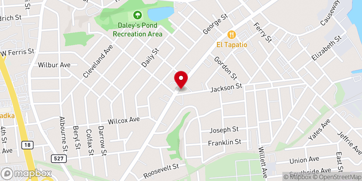 Map showing location of Tabernacle Baptist Church
