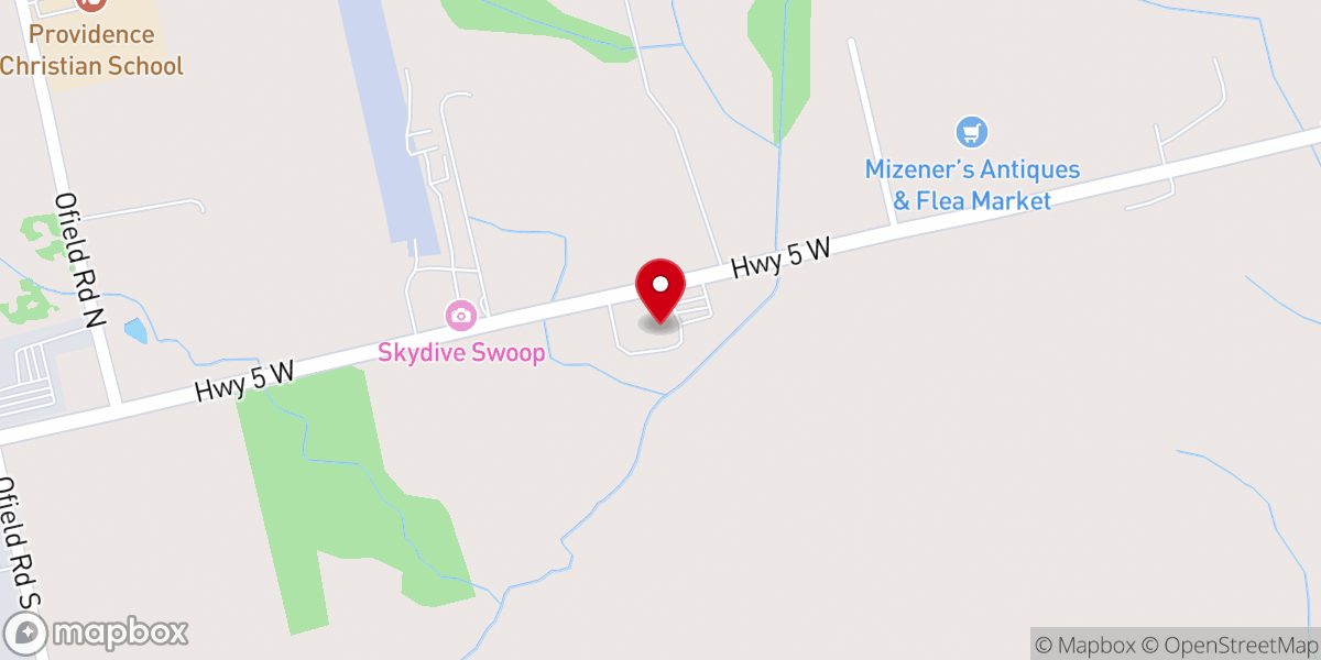 Map showing location of Calvin Christian Reformed Church
