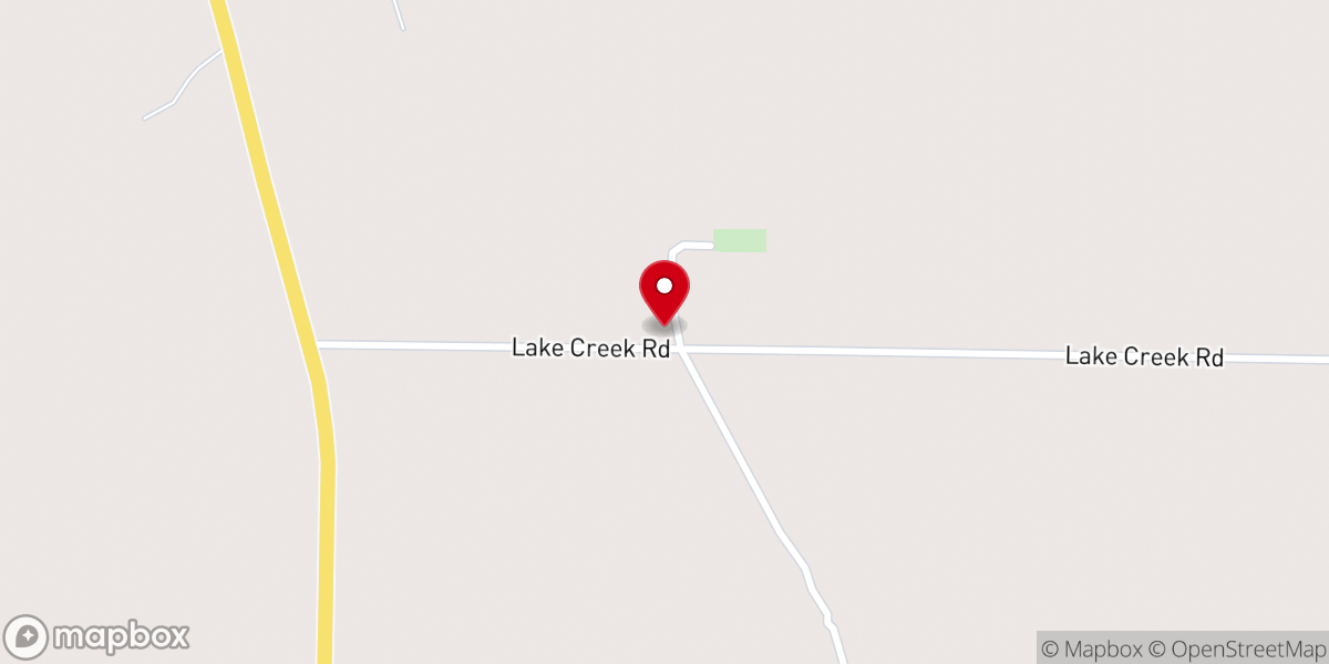 Map showing location of Lake Creek Church